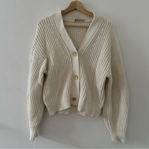 Everlane cream cotton cardigan